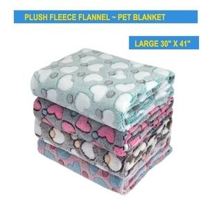 Warm Soft Plush Premium Fleece Pet Cat‎ Dog Heart Blanket DK GRAY 41'x30" LARGE